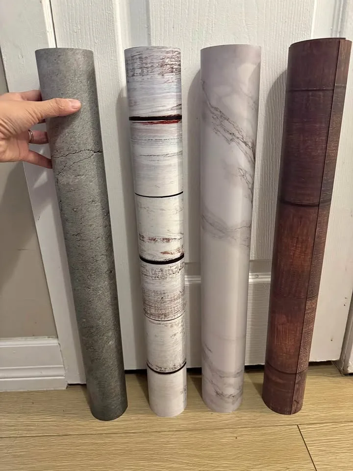 Double Sided Photography Background Paper,2-in-1 Marble/Wood/Cem