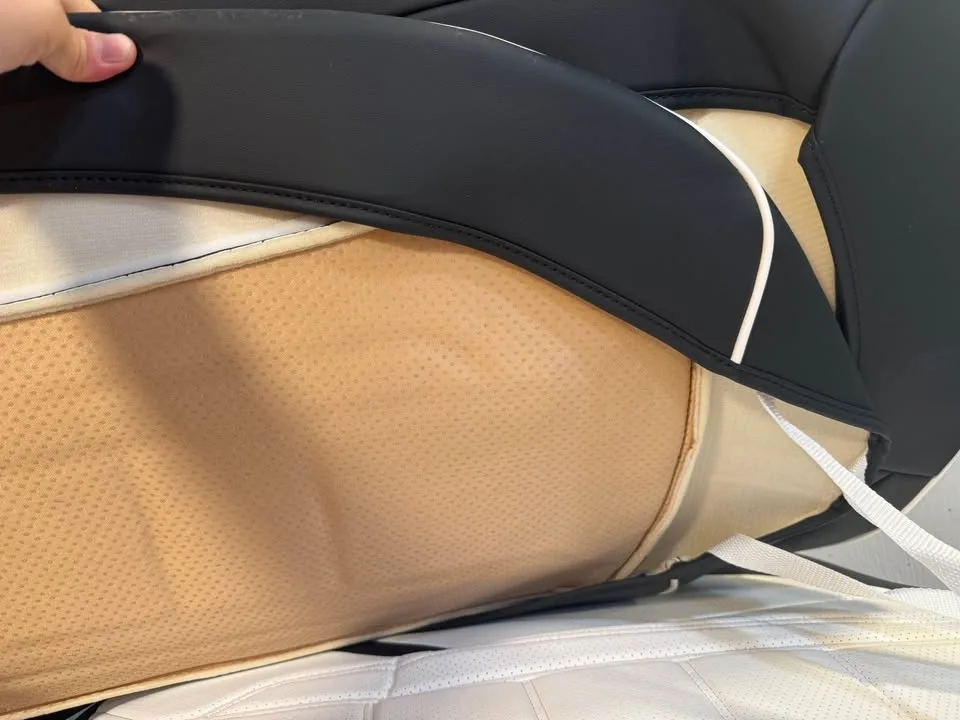 Tesla Model Y Seat Covers 2020-2023 Leather Black and White image indicator(6)