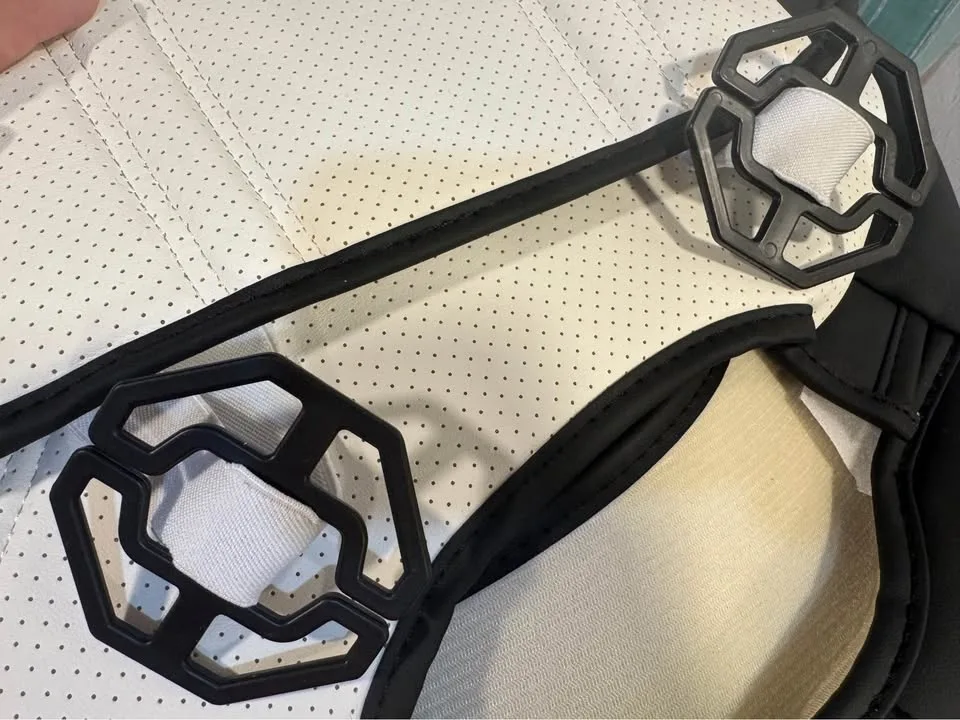 Tesla Model Y Seat Covers 2020-2023 Leather Black and White image indicator(7)