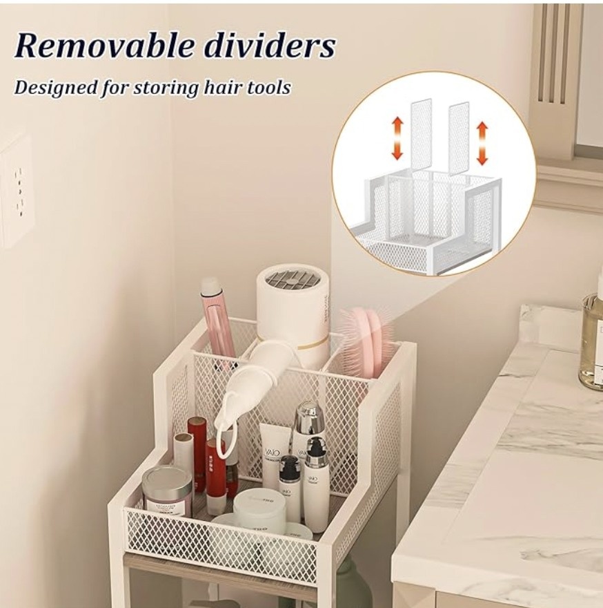 Hair Tool Organizer Bathroom Storage Shelf 3-Tier - photo 3