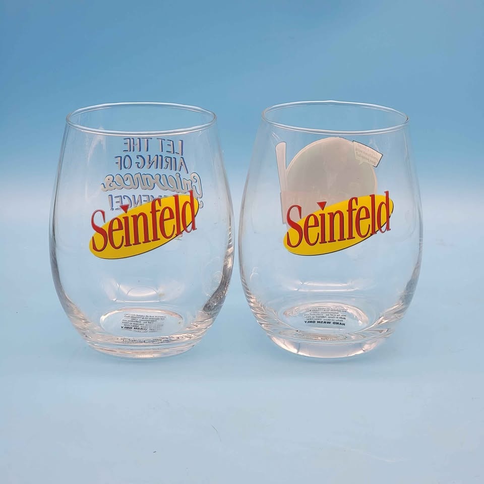 🥳VGC🤩 Seinfeld (2006) "FESTIVUS" Stemless WINE GLASSES - photo 5