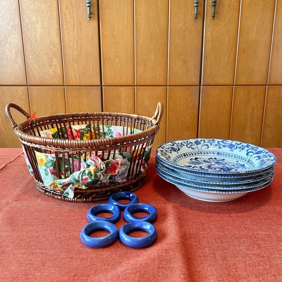 Vintage🧅Blue Onion Pattern Ceramic Dinnerware Set (5pcs) image indicator(8)
