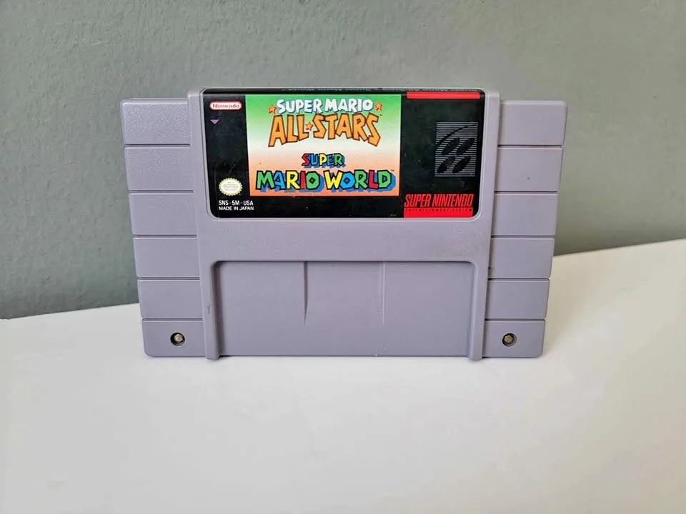 Super Mario All-Stars + Super Mario World - SNES Game Cartridge