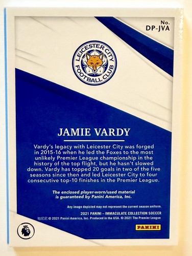 2021 Immaculate Jamie Vardy Dual Patches #18/49 - photo 2