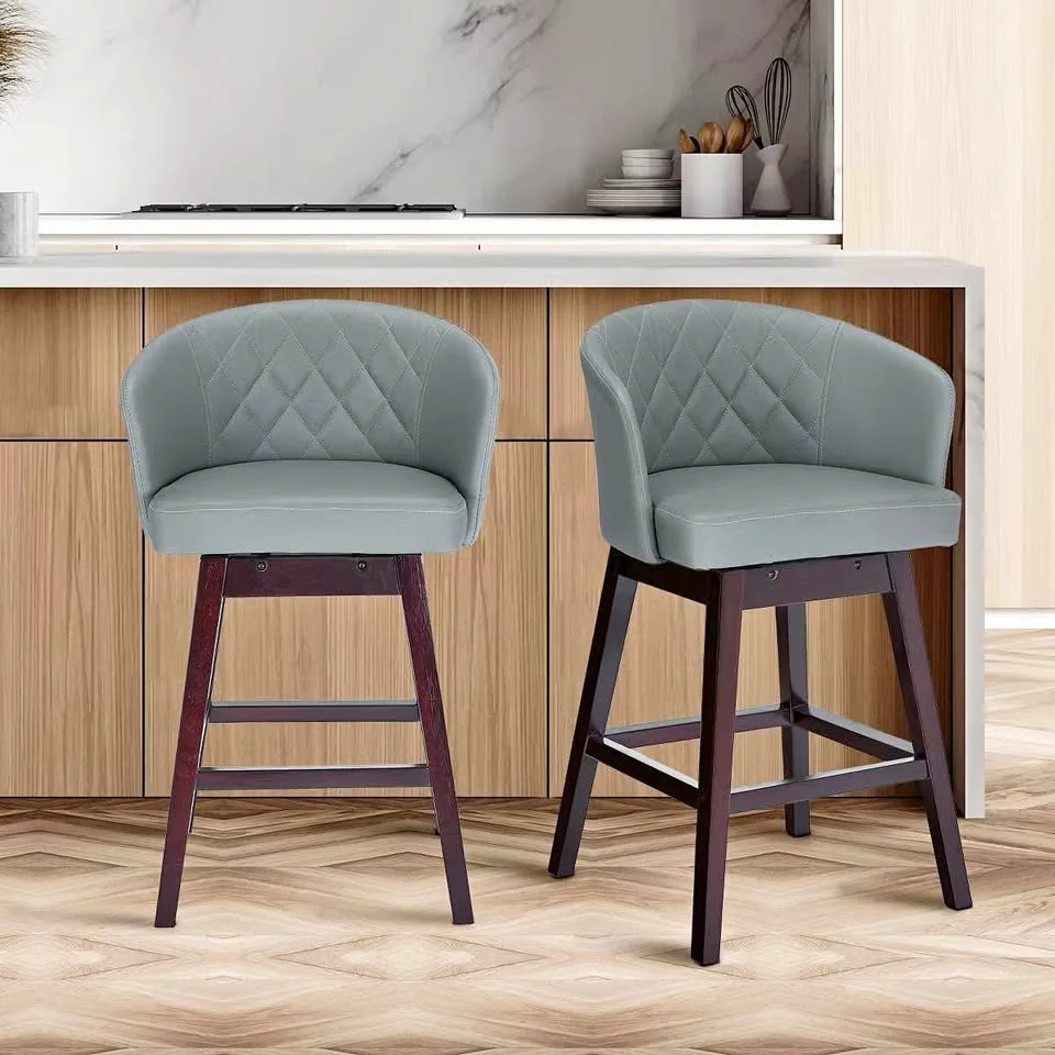 360 Swivel Bar Stools, Counter Height, Modern Upholstered thumbnail