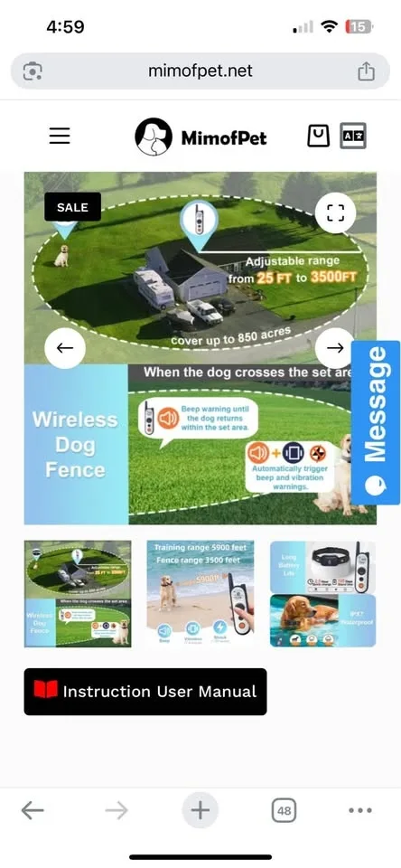 Mimofpet wireless dog fence/ dog training collar two dogs image indicator(3)