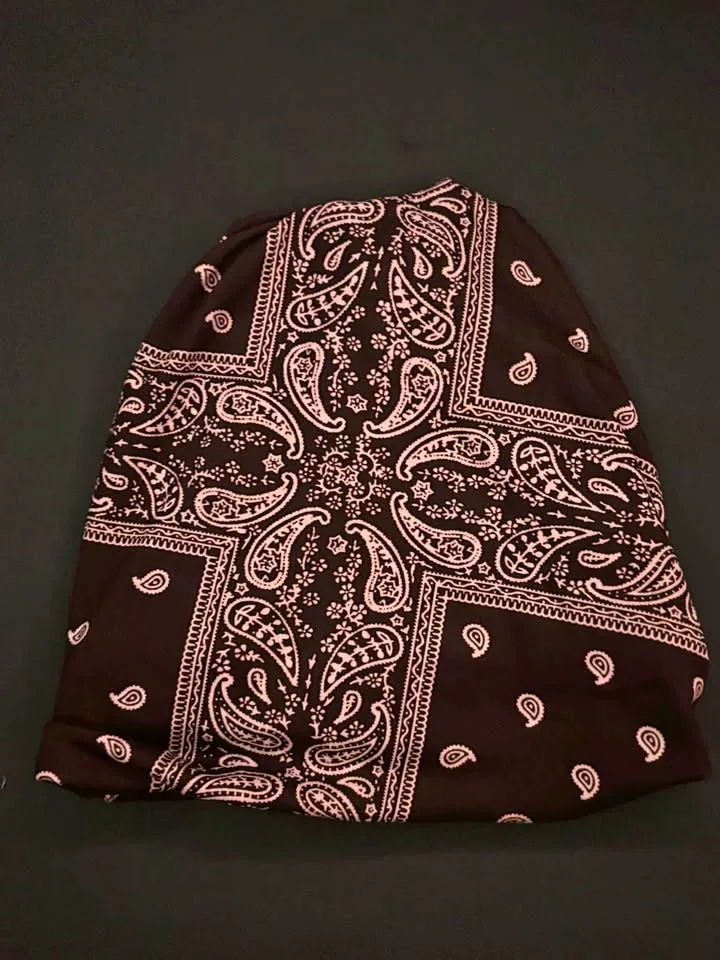 slouchy beanie (bandana design)