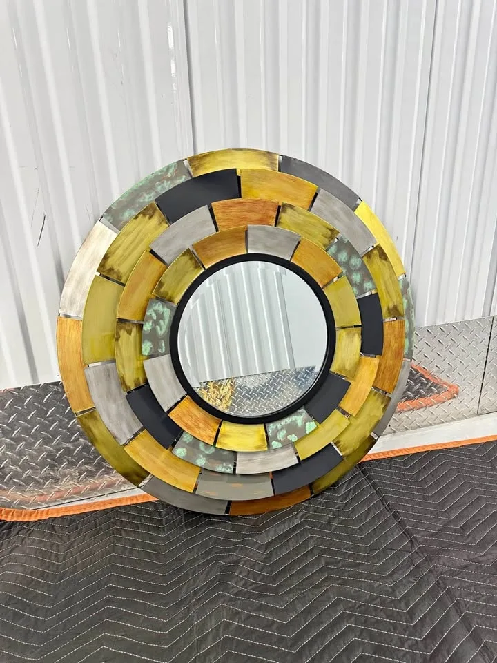 Baroda Round Decorative Mosaic Mirror