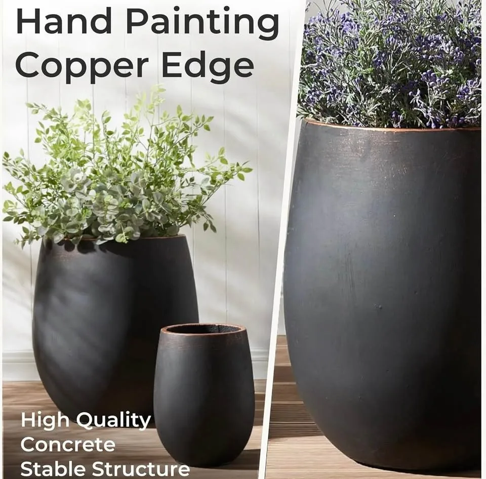 🌿 Wallowa 3-Piece Concrete Planter Set – Brand New image indicator(3)