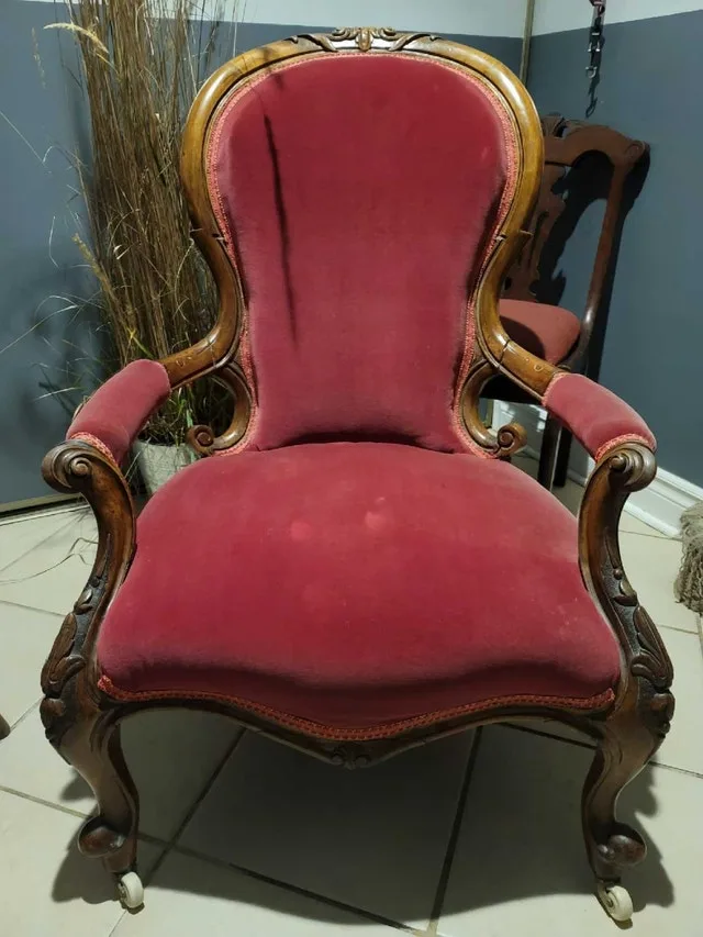 Mid 1800s LPH style carved armchair