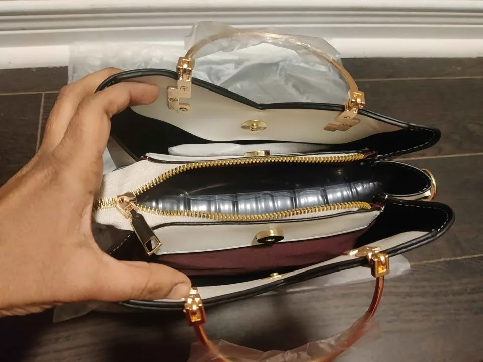 Brand new elegant red and white women hand bag image indicator(6)