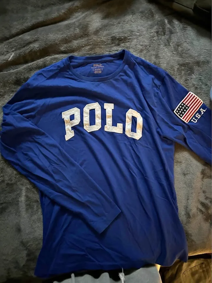 POLO blue long sleeve - medium
