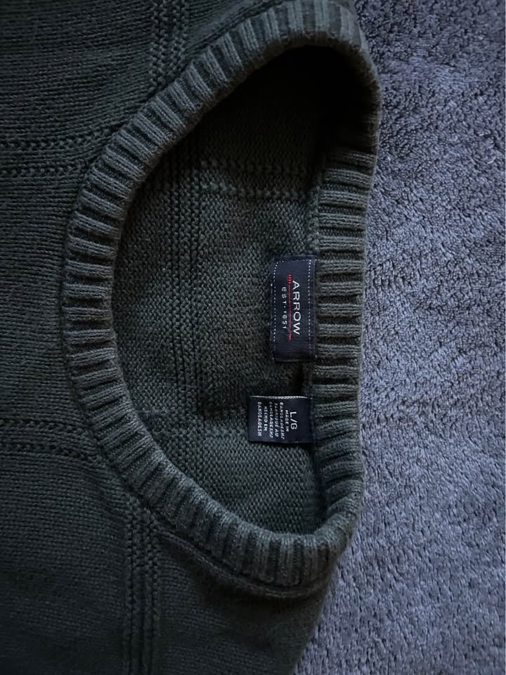Square Design Dark Green Sweater - photo 2