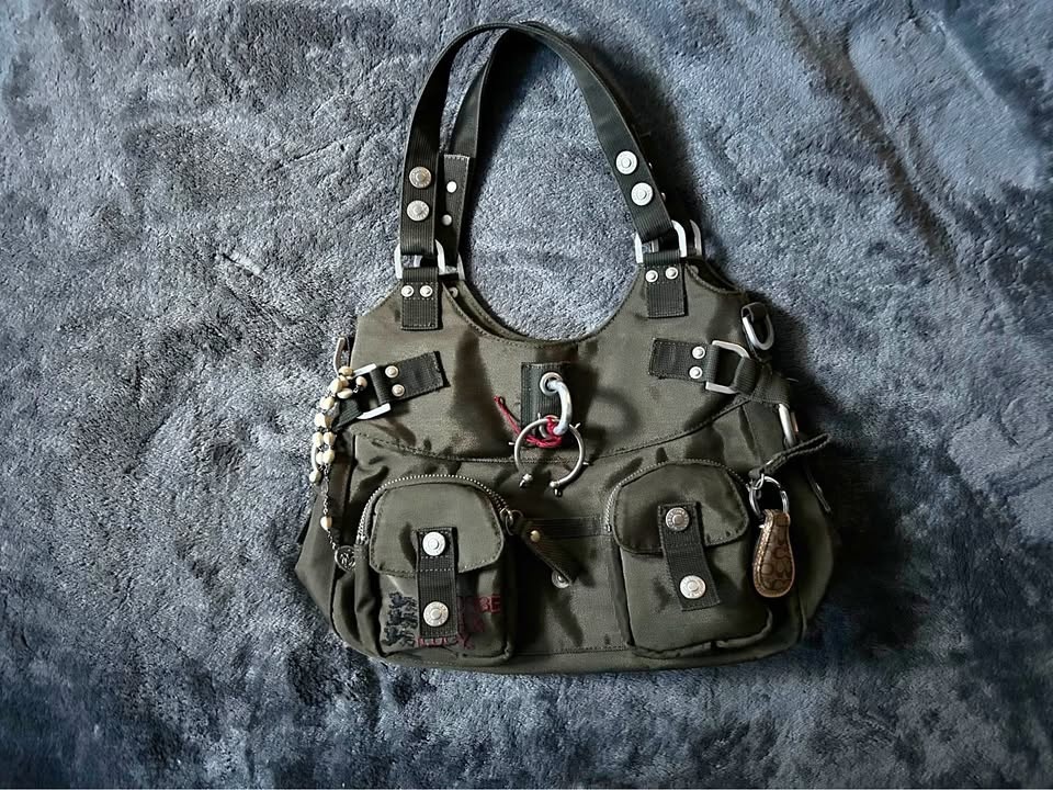 George Gina & Lucy (GGL) Ascot Service Military Green Purse