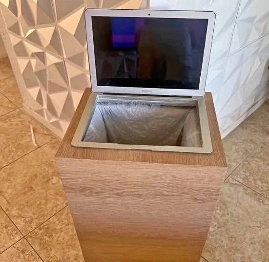 MacBook Trash Can Art Piece