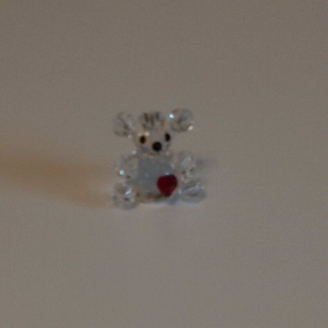 Crystal Bear with Heart figurine
