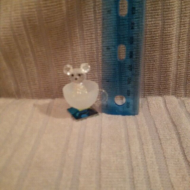 Crystal mouse in teacup - photo 3