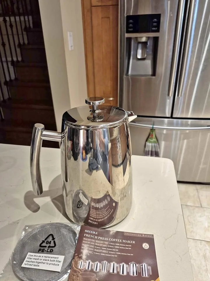 Secura French Press Coffee Maker - Stainless Steel