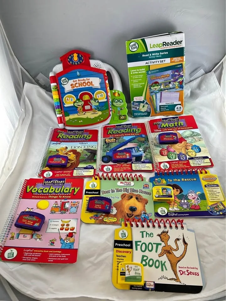 LeapFrog LeapPad Lot Of 7 Books & Cartridges & Toy