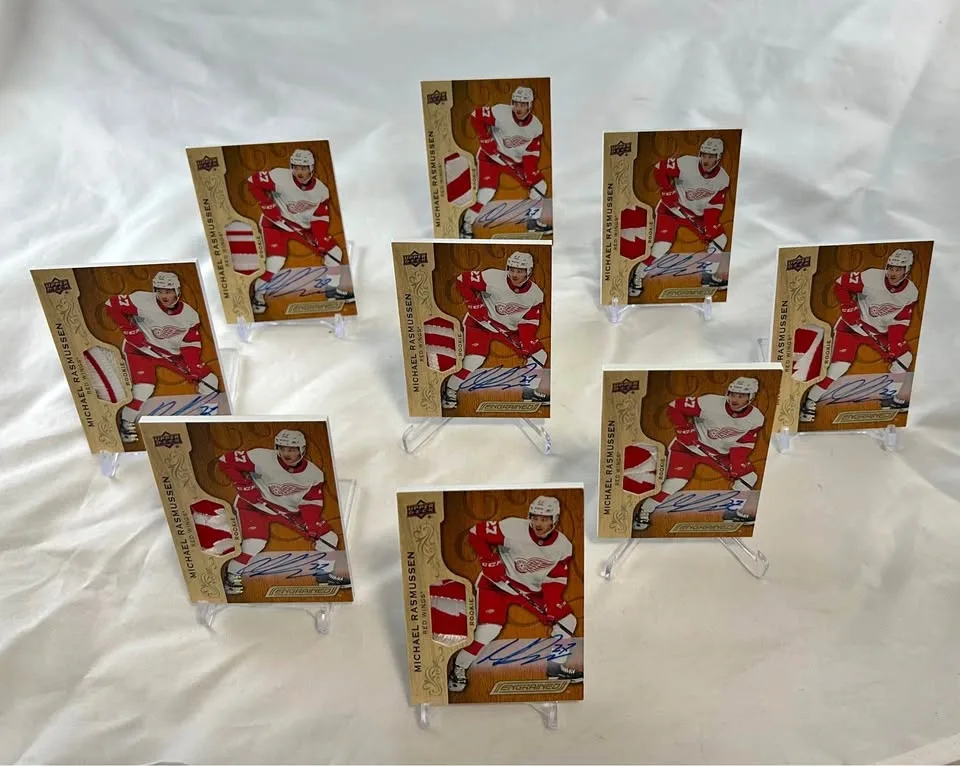 Lot Of 9 2018-19 UD Engrained Michael Rasmussen RPA /65