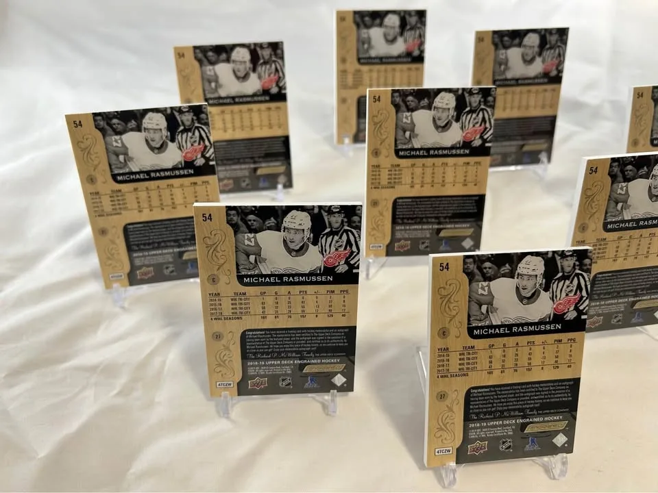 Lot Of 9 2018-19 UD Engrained Michael Rasmussen RPA /65 image indicator(7)