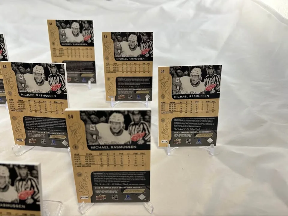 Lot Of 9 2018-19 UD Engrained Michael Rasmussen RPA /65 image indicator(8)
