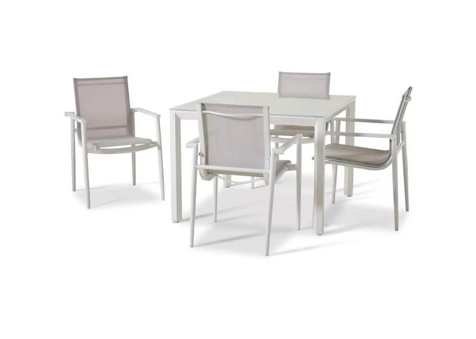 Sling Outdoor/Patio Dining Set, White