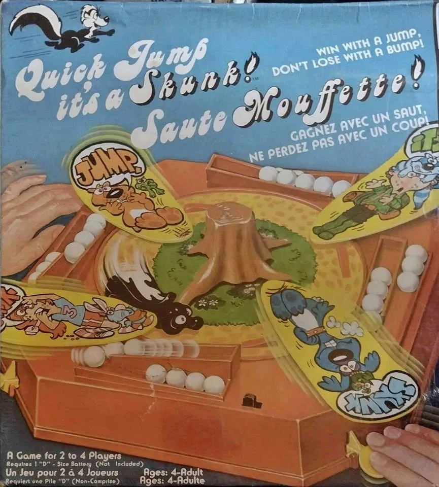 1980 Vintage Quick Jump It's A Skunk Marbles Game