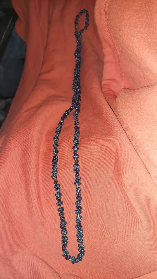 Long blue beaded necklace image indicator(2)