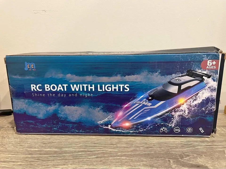 RC boat with lights