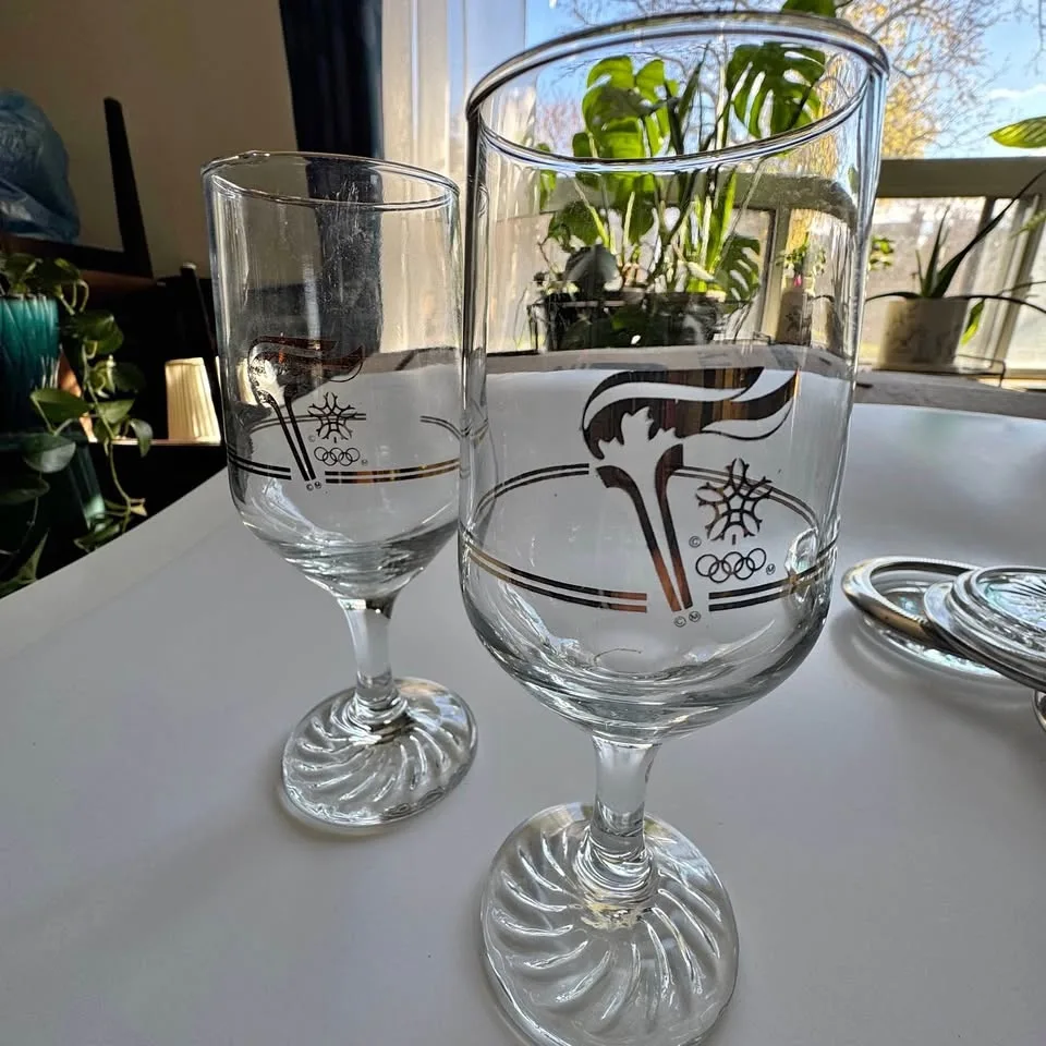 1988 Calgary Winter Olympics Wine Glasses