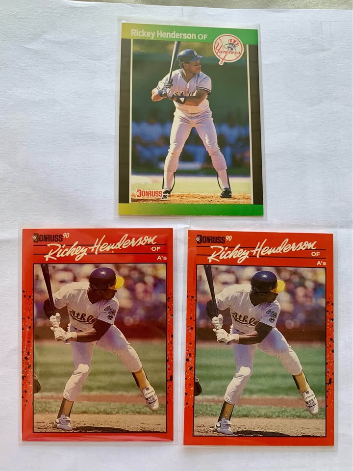 Rickey Henderson Error Cards Donrus No Dot After Inc UD - photo 3
