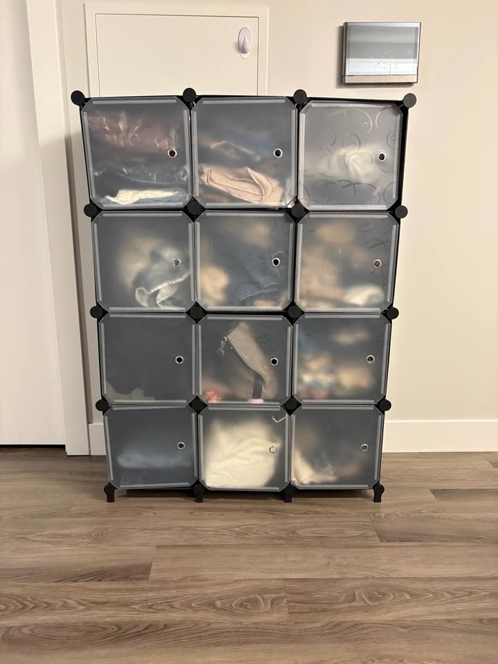 AWTATOS 12-Cube Storage Organizer with Doors – Black - photo 3