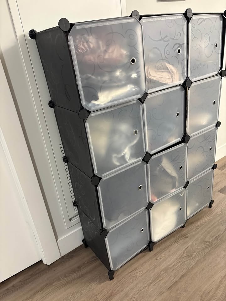 AWTATOS 12-Cube Storage Organizer with Doors – Black - photo 4