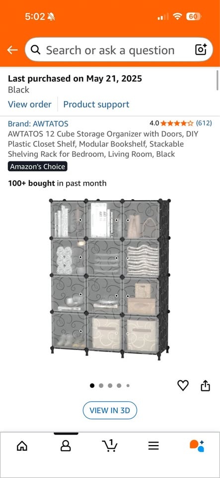 AWTATOS 12-Cube Storage Organizer with Doors – Black - photo 5
