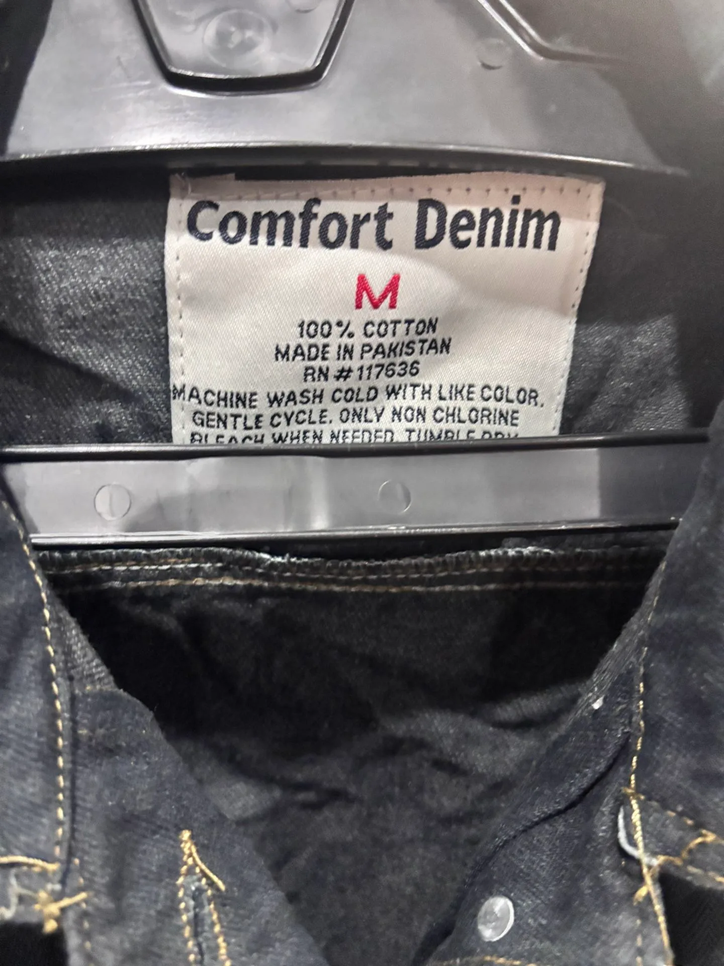 Unisex Sleeveless Black Denim Vest – Comfort Denim – Size M image indicator(4)