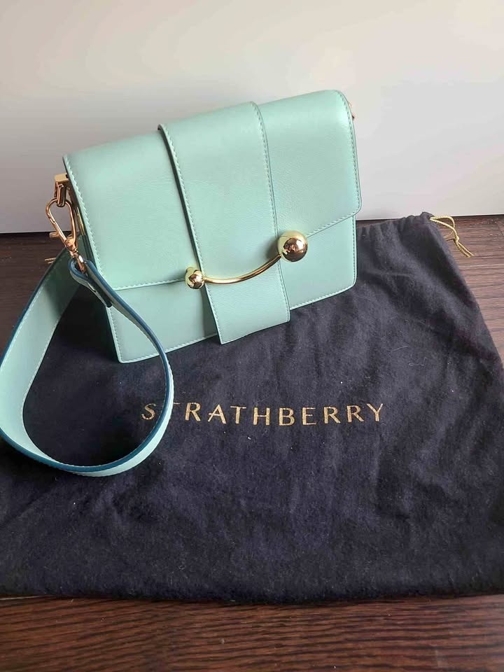 Strathberry Blue Crescent Bag