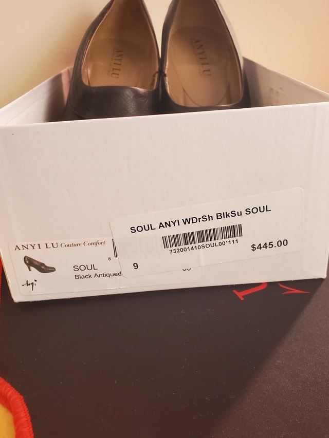 ANYI LU Black Heels Handmade in Italy Size 9 - photo 4