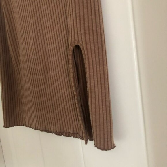 VERA MODA Rib Knitted Brown Tones Straight Skirt - photo 3