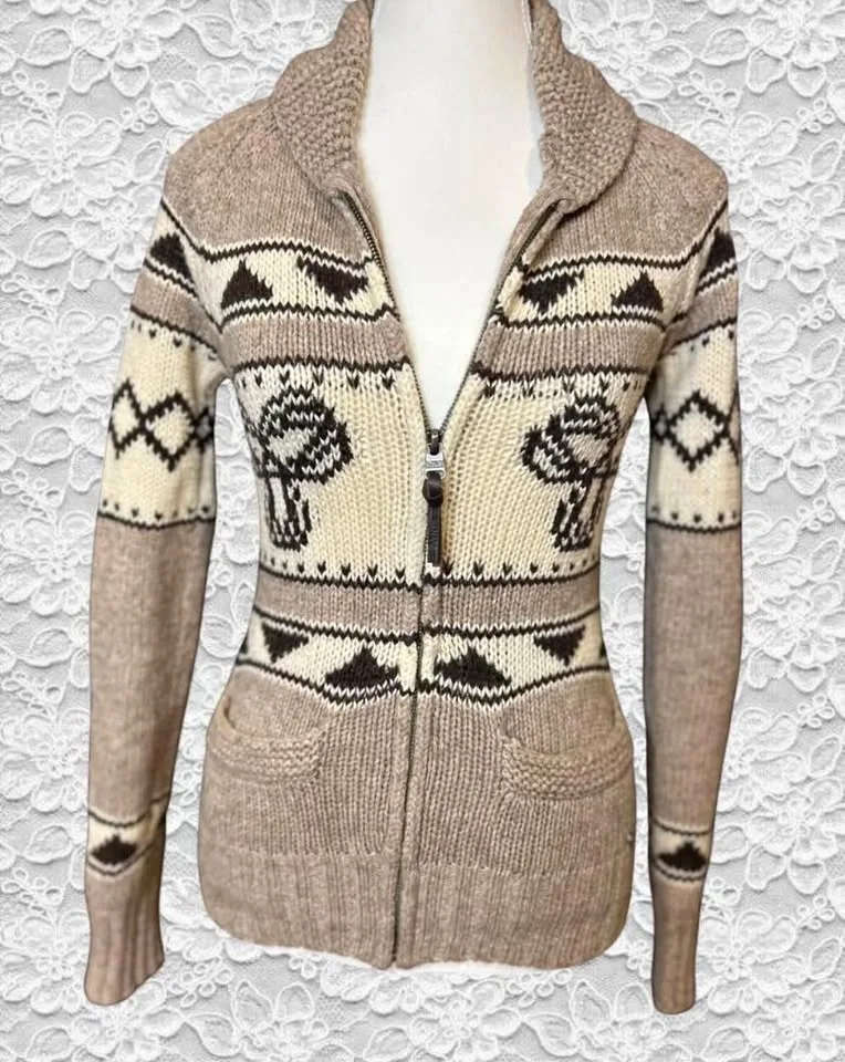 2000s TNA lambswool zip-up cardigan