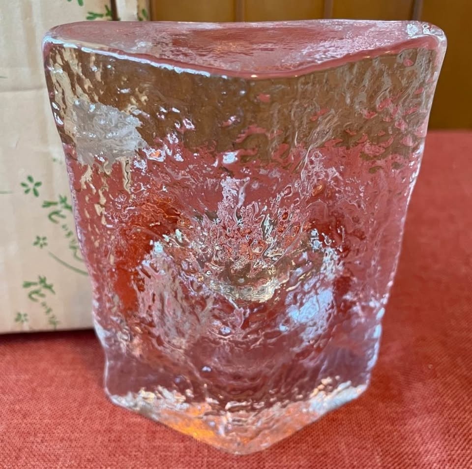 Famous Japanese Brand Apple Shaped Glass Flower Vase IWASAWA - photo 5