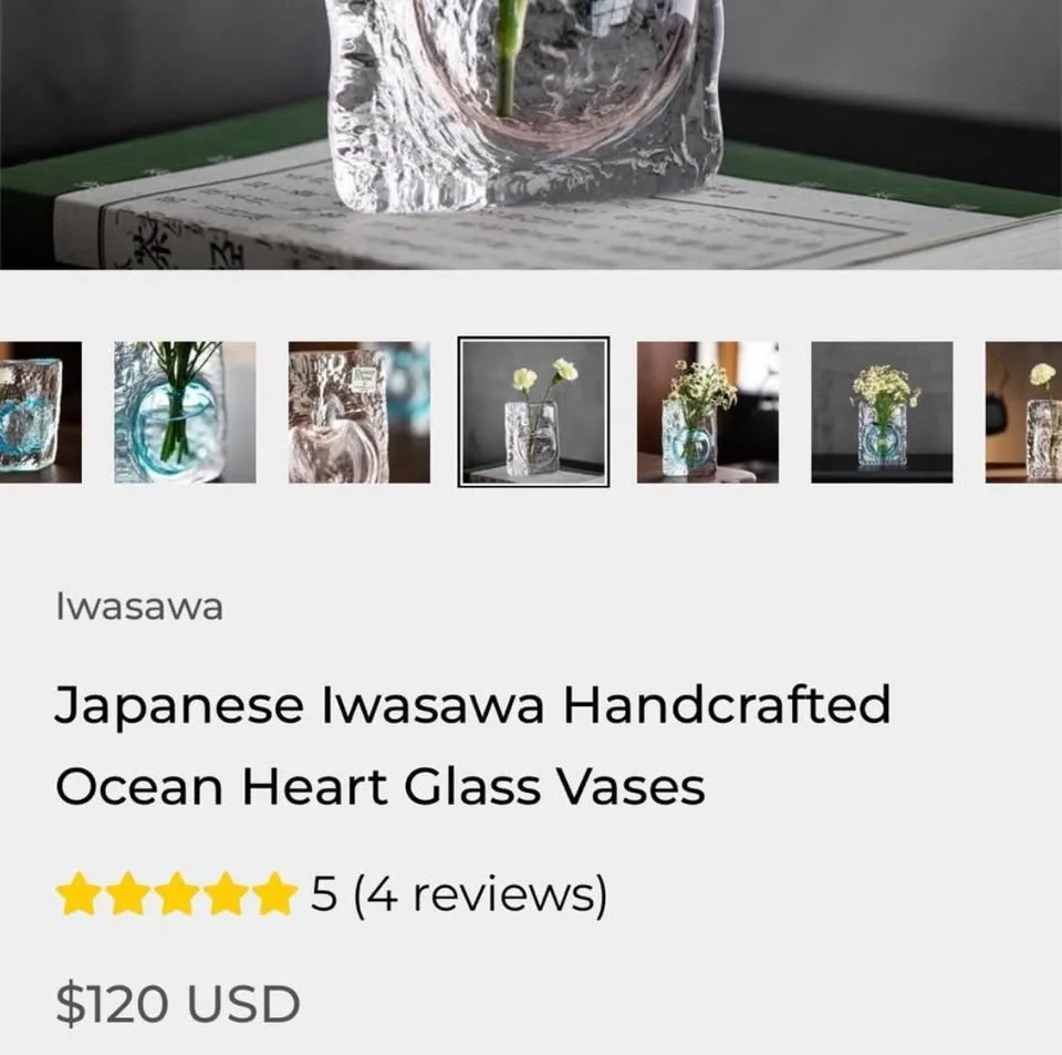 NEW✨Apple Shaped Glass Flower Vase by IWASAWA (Japan) image indicator(10)