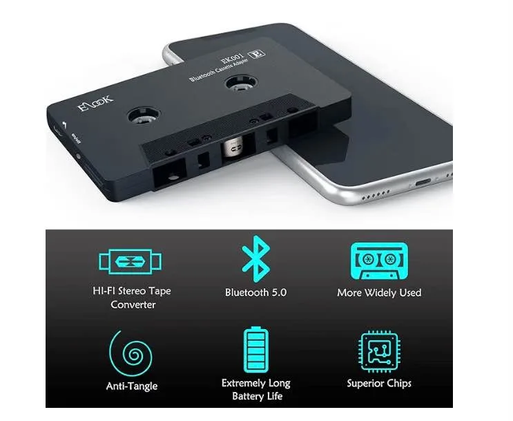 Bluetooth 5.0 Cassette Receiver Tape Aux Adapter image indicator(6)