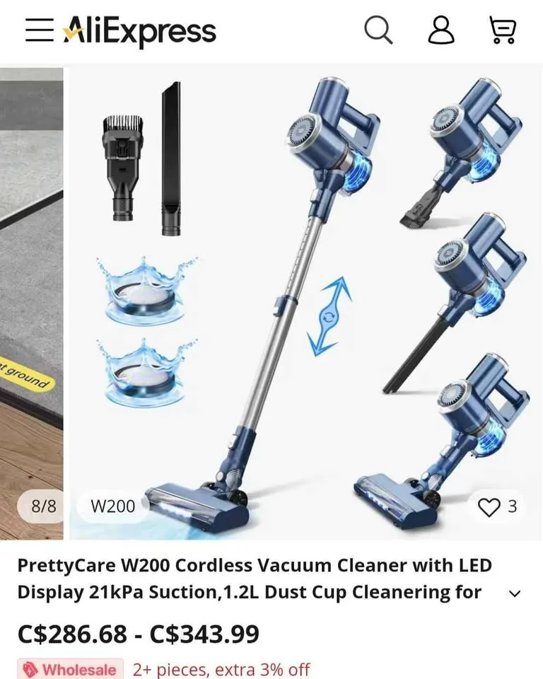Prettycare W200 Cordless Stick Vacuum Cleaner image indicator(5)