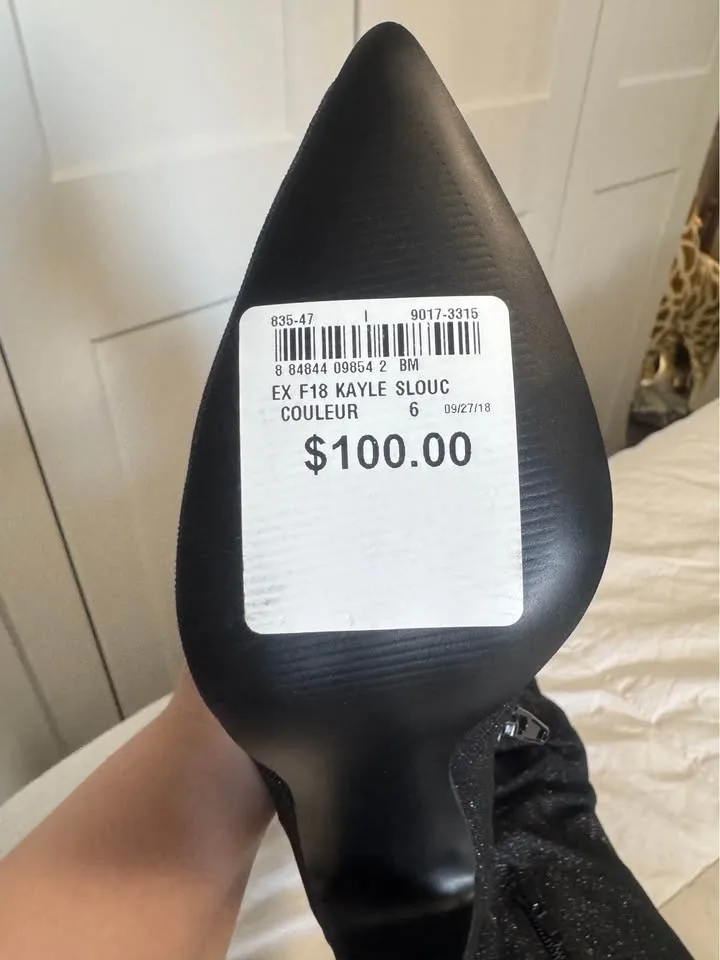 Brand New Kylie Boots, Black shimmer Size 6 New with tags image indicator(5)