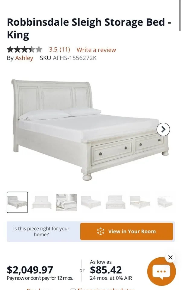 Ashley king bed - Like new image indicator(2)