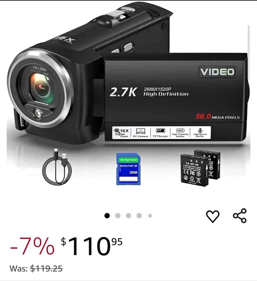 Muitune Camcorder Video Camera QHD 2.7K 56MP 16X
