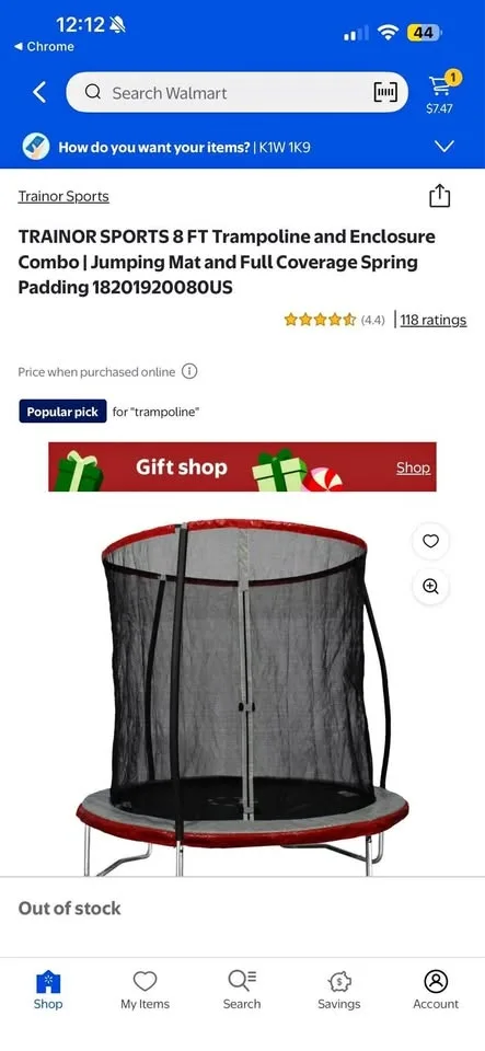 8 foot trampoline BNIB