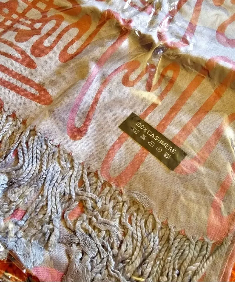 New 100% cashmere pashmina shawl scarf grey silver pink rose
