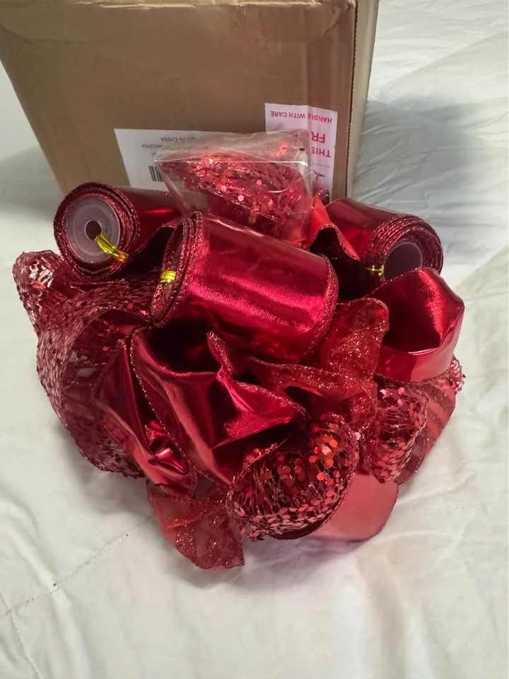 Brand New Red Ribbon Tree Topper from Edsy image indicator(7)